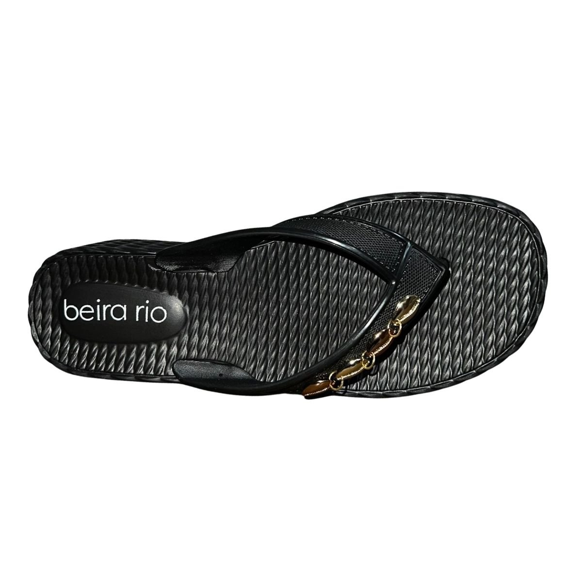 Chinelo de Dedo Plataforma PVC Aplique Feminino Beira Rio 8561.105 Preto Preto 4