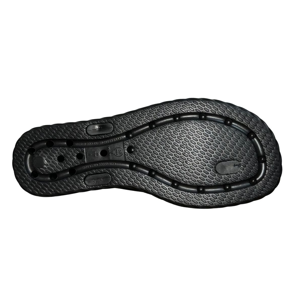 Chinelo de Dedo Plataforma PVC Aplique Feminino Beira Rio 8561.105 Preto Preto 6