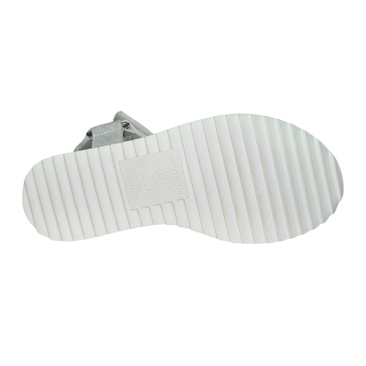 Sandália Papete Plataforma com Glitter Infantil Menina Molekiha 2305.1559 Prata