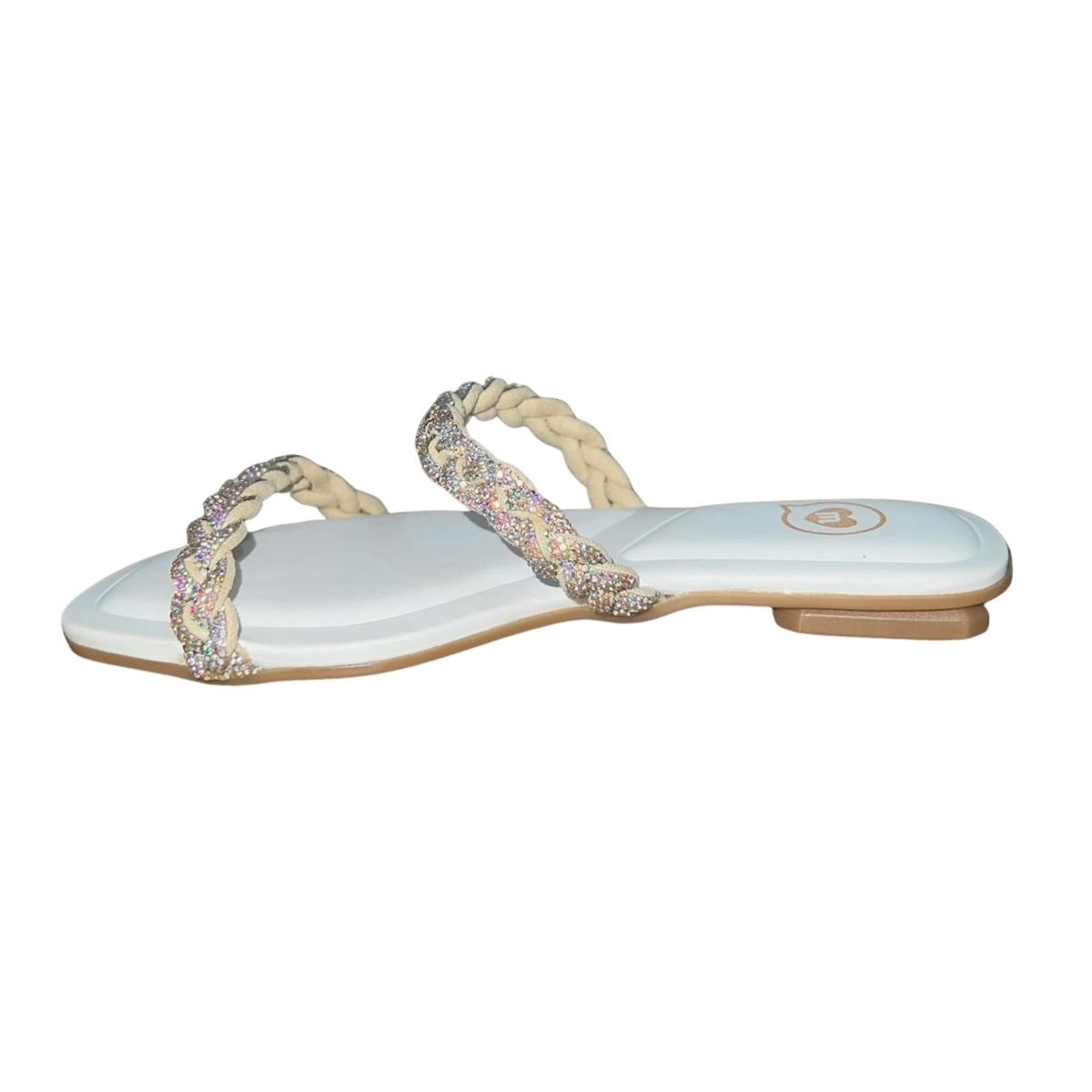 Sandália Rasteira Slide com Strass Infantil Menina Molekinha 2354.108 Branco Branco 5