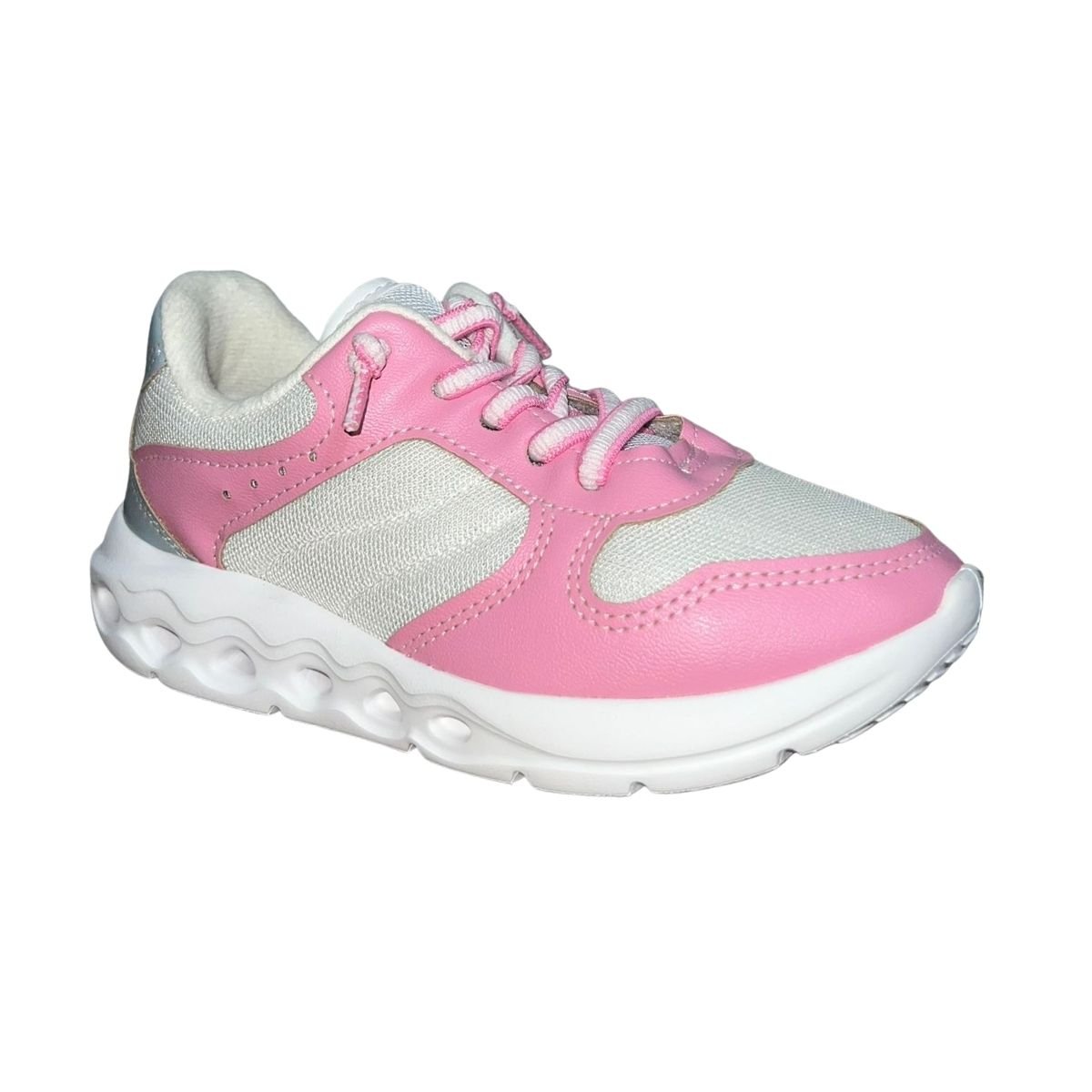 Tênis Casual Esportivo Infantil Menina Molekinha 2588.104 Branco Branco/Rosa 2