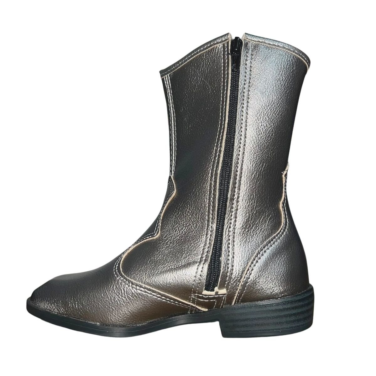Bota Cano Médio Country Infantil Menina Molekinha 2183.201 Prata Prata 4