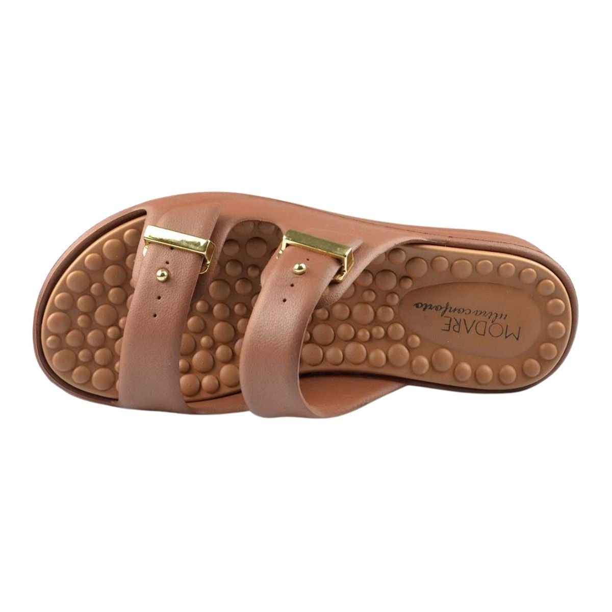 Tamanco Plataforma Duas Fivelas Feminino Modare 7214.100 Marrom Marrom 3