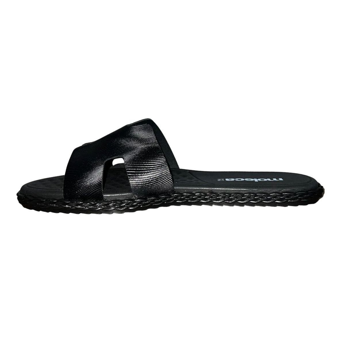 Tamanco Rasteiro Slide Feminino Moleca 5452.253 Preto Preto 5