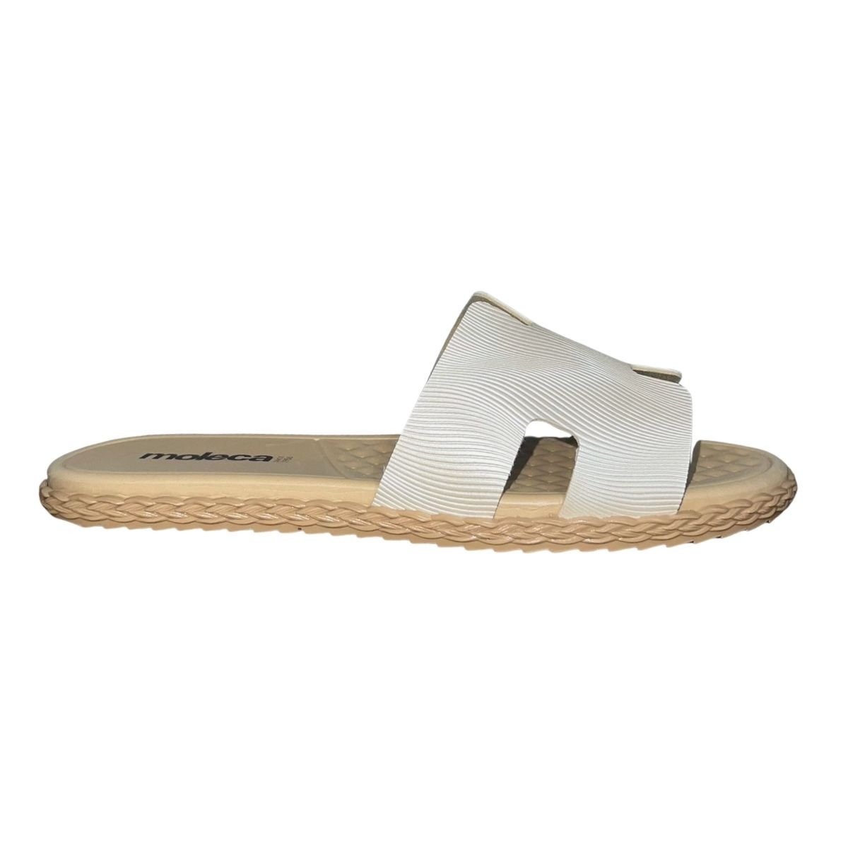 Tamanco Rasteiro Slide Feminino Moleca 5452.253 Off White Branco 2