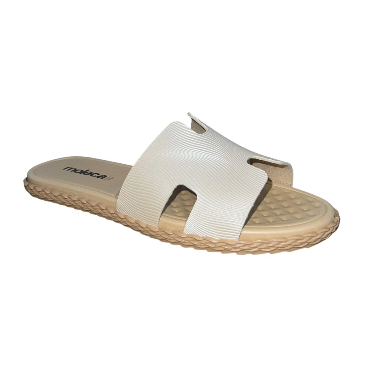 Tamanco Rasteiro Slide Feminino Moleca 5452.253 Off White Branco 3
