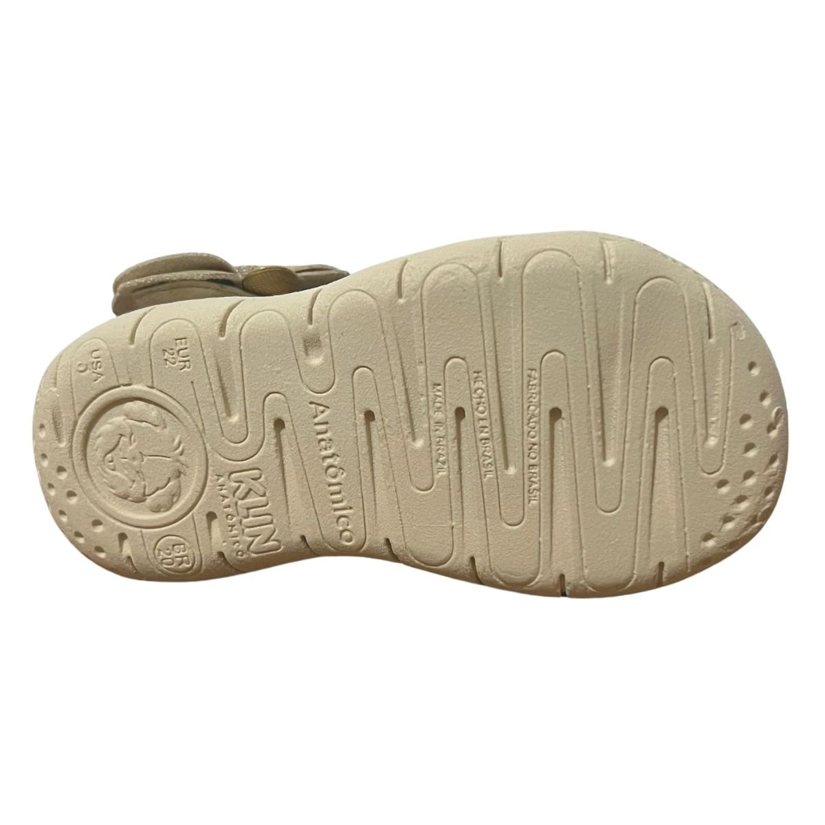 Sandália Casual Infantil Menina Klin 171225000 Tic Tac Casual Dourado Dourado 7