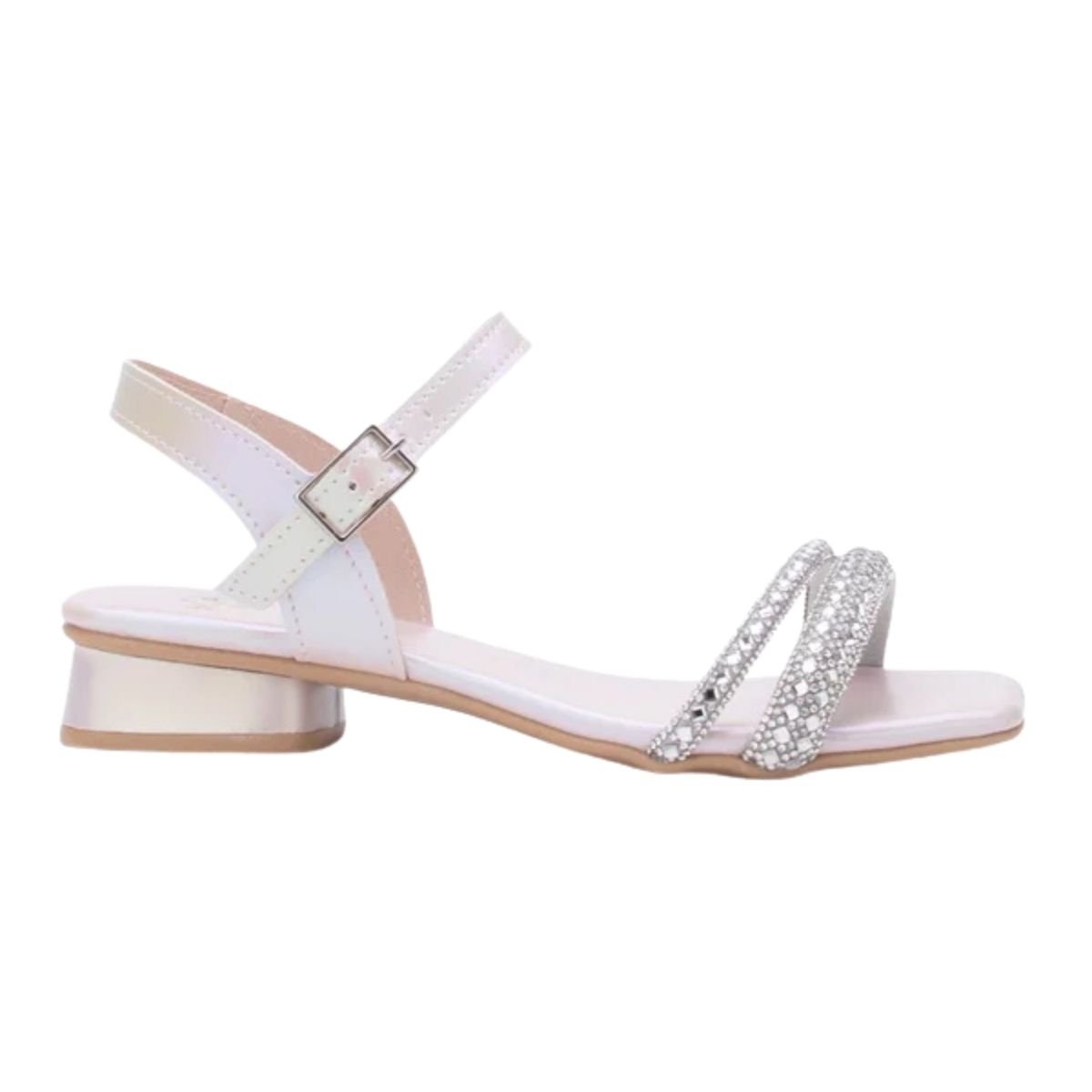 Sandália de Salto Bloco Infantil Menina Sua Cia Mini 9176.51971 Rosa Branco 2