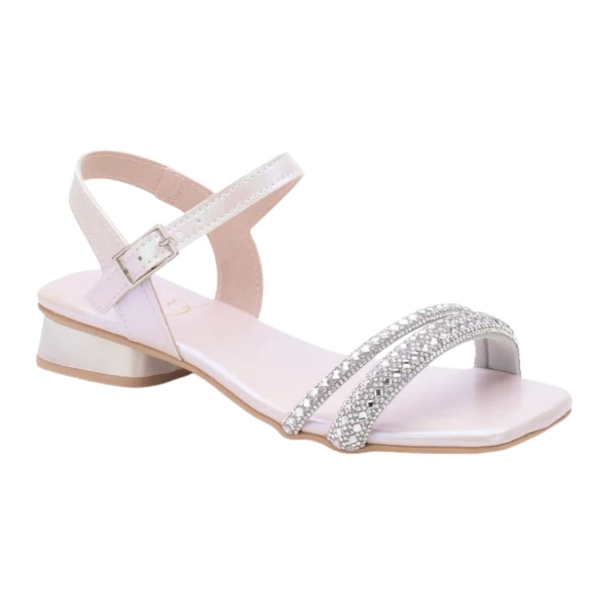 Sandália de Salto Bloco Infantil Menina Sua Cia Mini 9176.51971 Rosa Branco 4