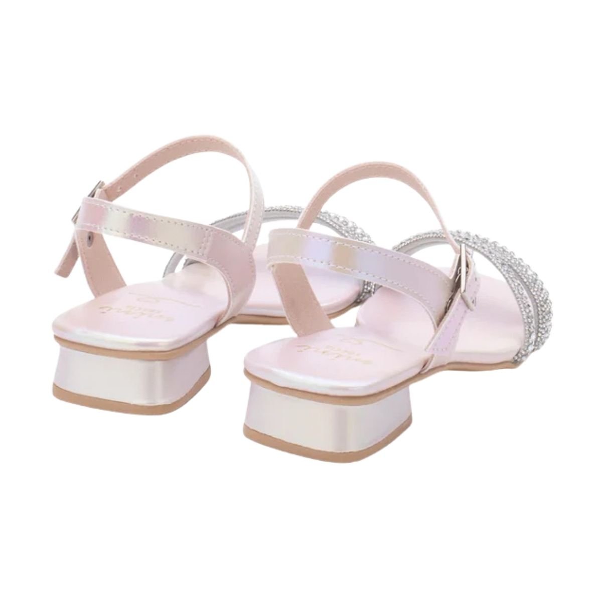Sandália de Salto Bloco Infantil Menina Sua Cia Mini 9176.51971 Rosa Branco 5