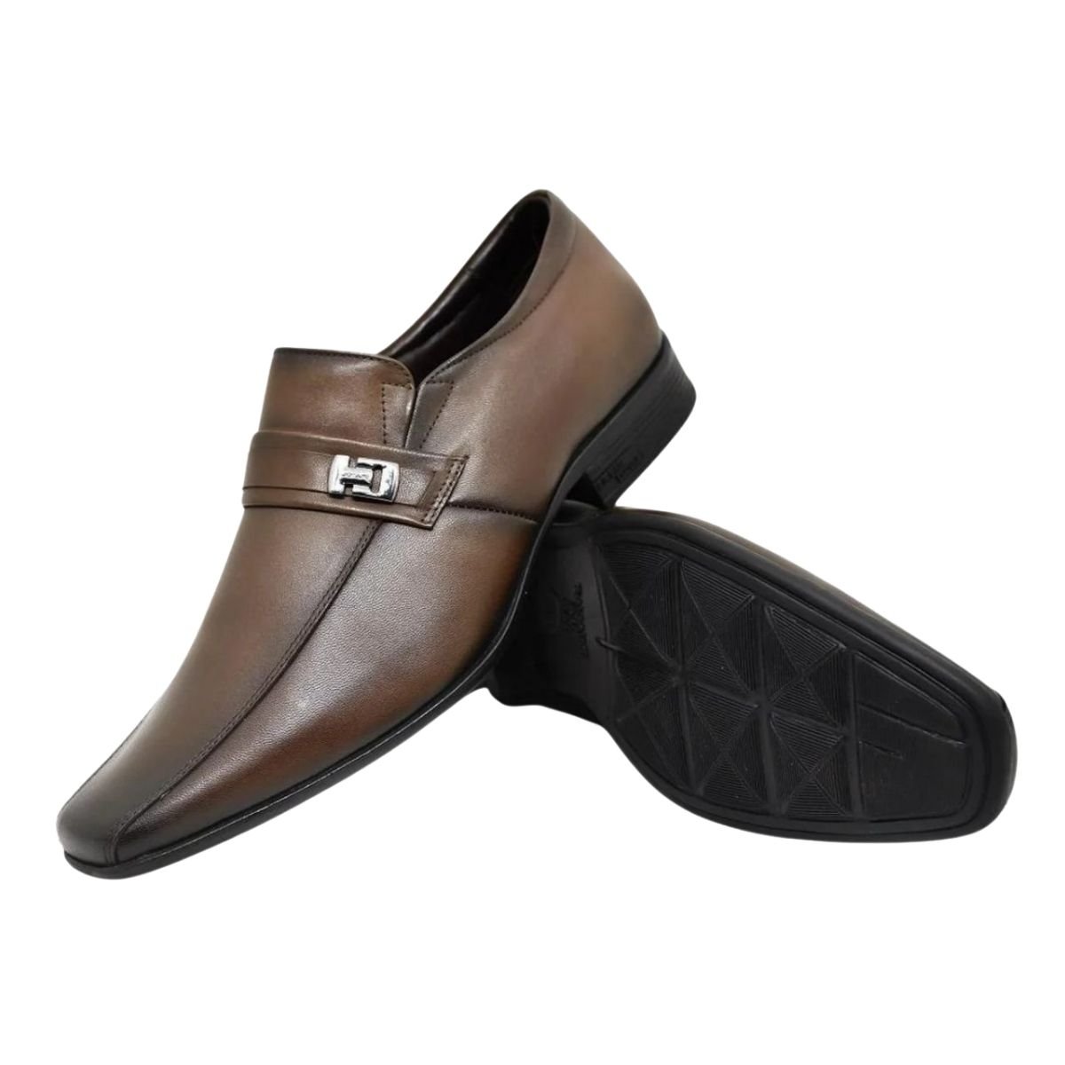 Sapato Social de Couro Masculino Jota Pê 77501 Air Magic Marrom Marrom 5
