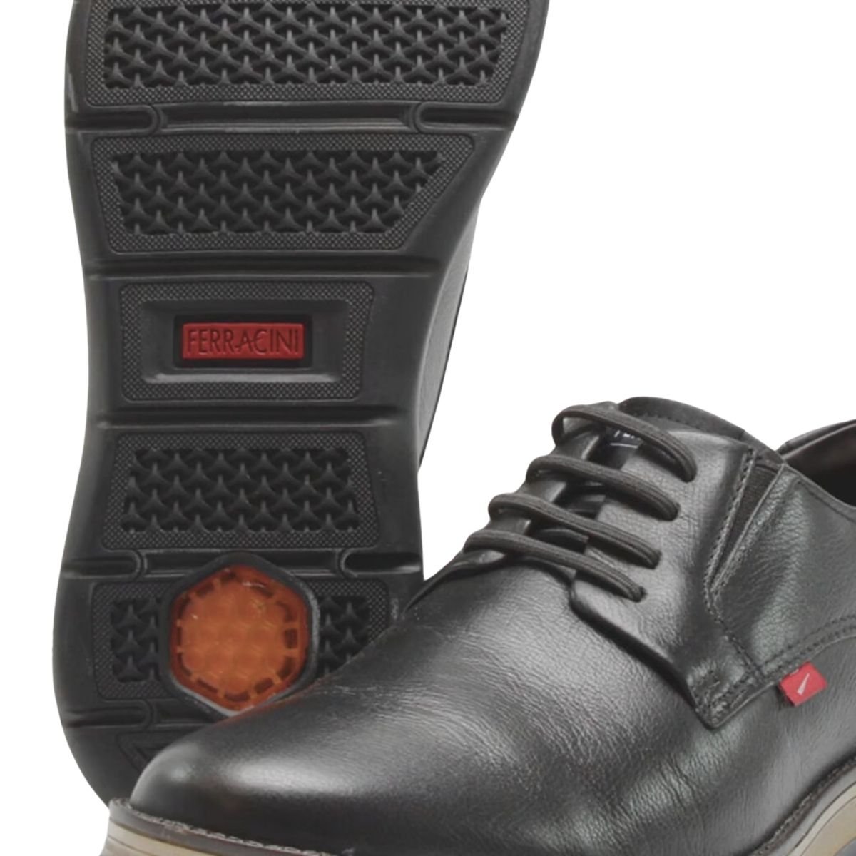 Sapatênis Casual de Couro Masculino Ferracini 5553-559G Fluence BA Preto Preto 6