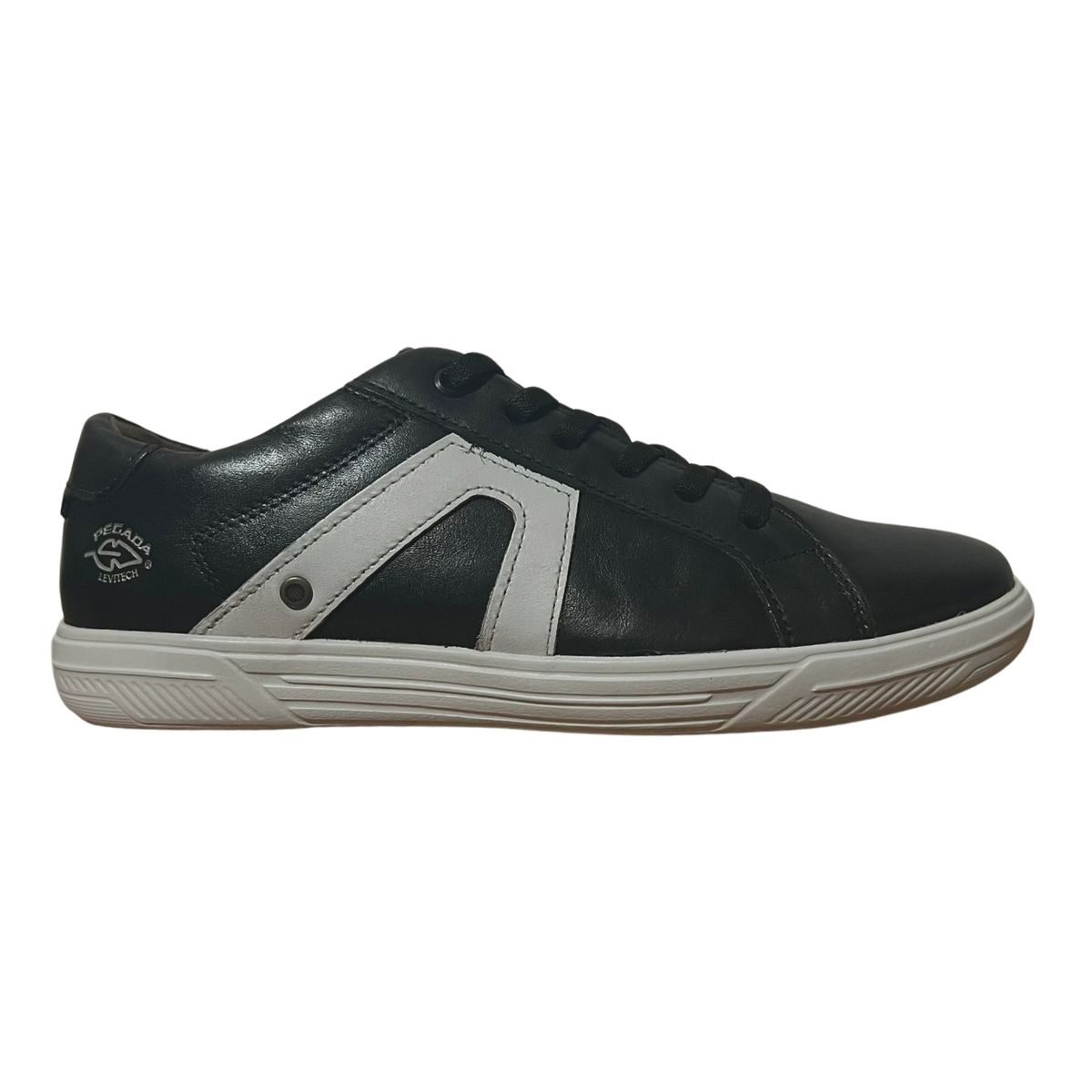 Sapatênis Casual de Couro Masculino Pegada 110407-04 Preto