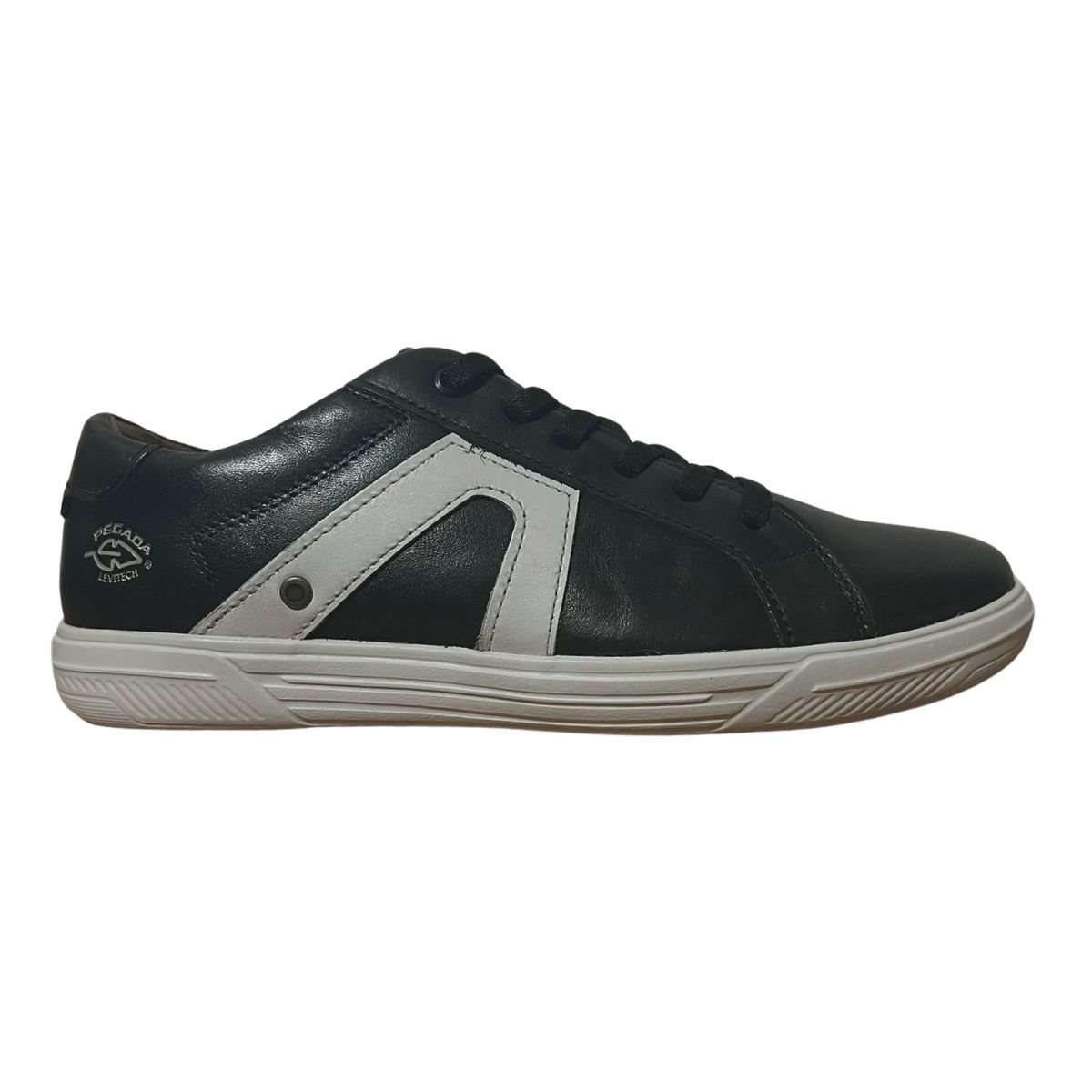 Sapatênis Casual de Couro Masculino Pegada 110407-04 Preto Preto 2