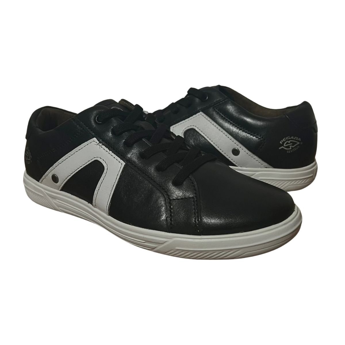 Sapatênis Casual de Couro Masculino Pegada 110407-04 Preto Preto 3