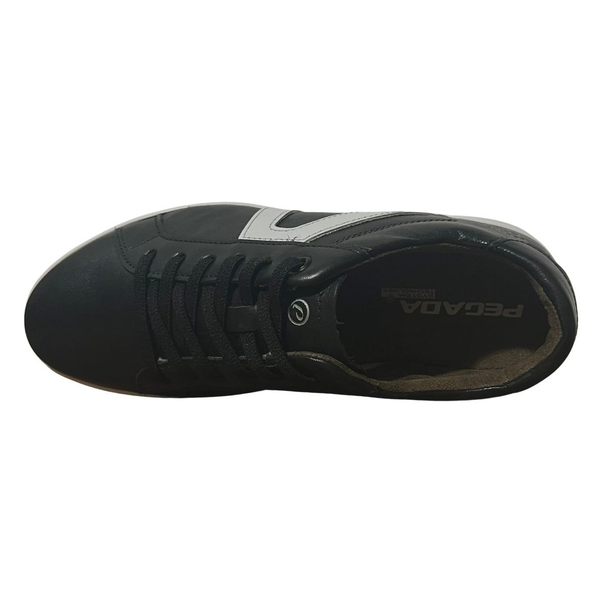 Sapatênis Casual de Couro Masculino Pegada 110407-04 Preto Preto 5