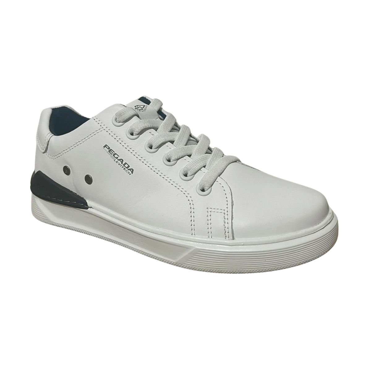 Sapatênis Casual de Couro Masculino Pegada 110901-01 Branco Branco 4