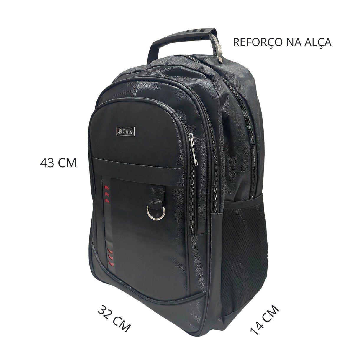Mochila Notebook Onix Impermeável Alça Reforçada 20L Preto 3