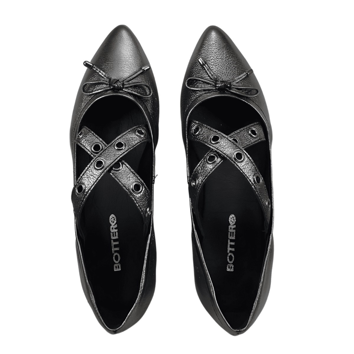 Sapatilha Bottero Couro Metalizada Preto 5