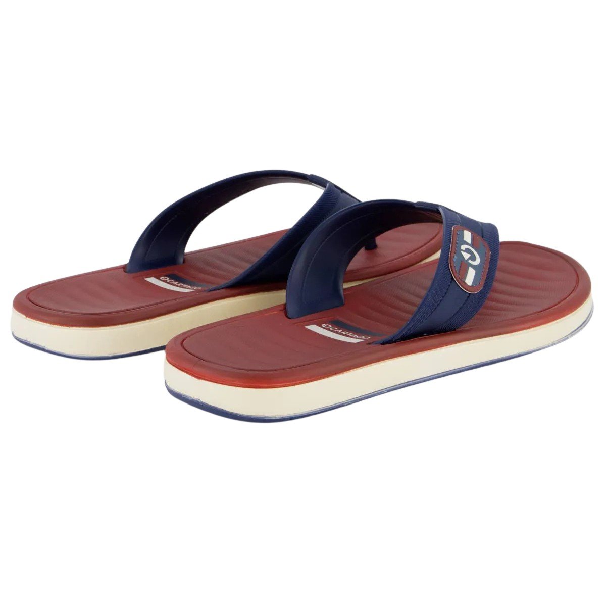 Chinelo Cartago Paris Ii Masculino Dedo Azul/Bordô 3