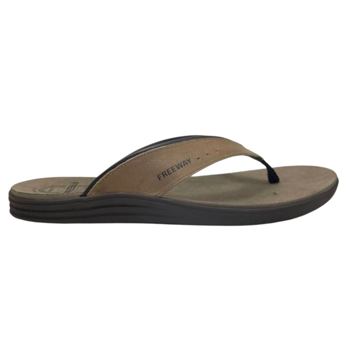 Chinelo Masculino Couro Canastra Freeway Marrom 2