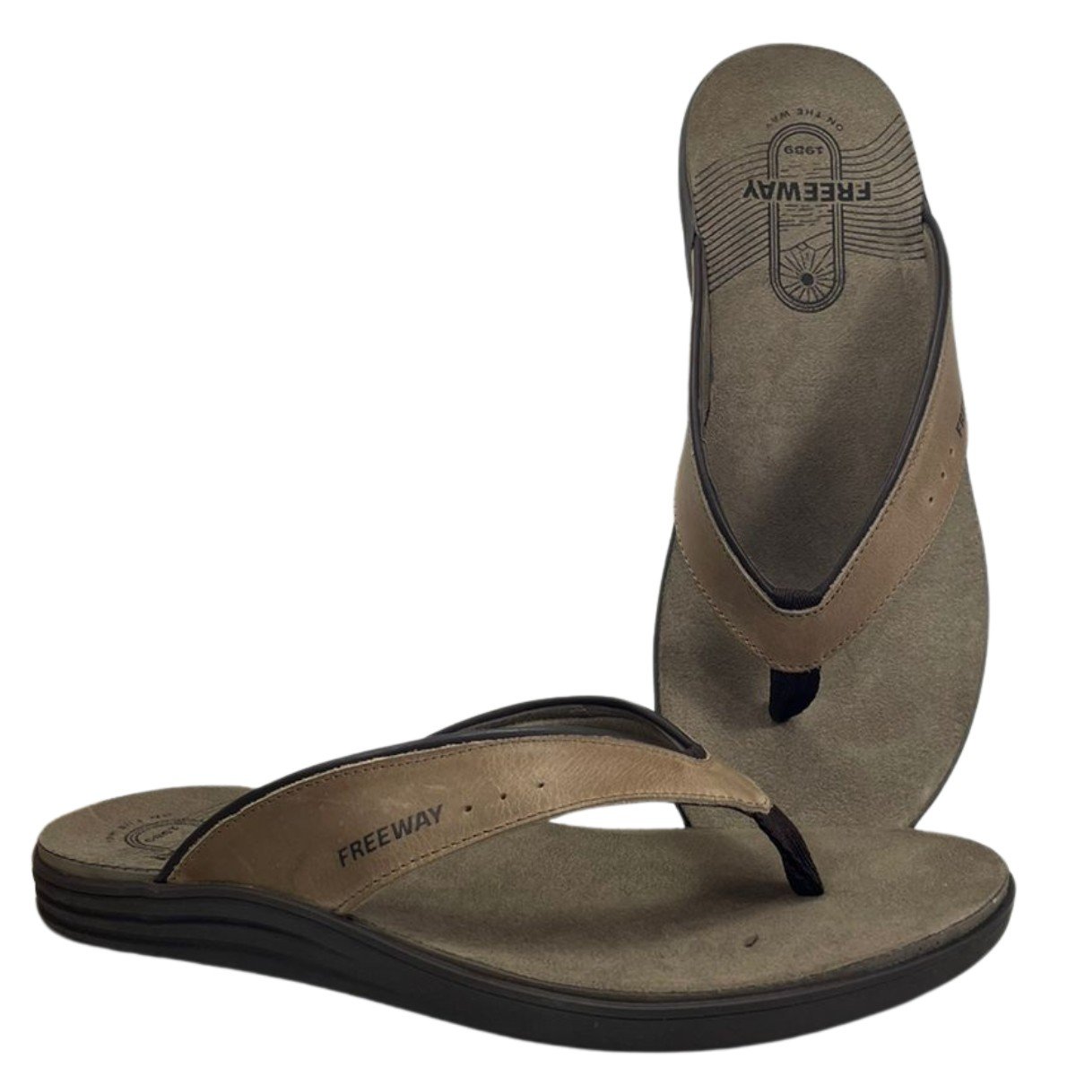Chinelo Masculino Couro Canastra Freeway Marrom 5