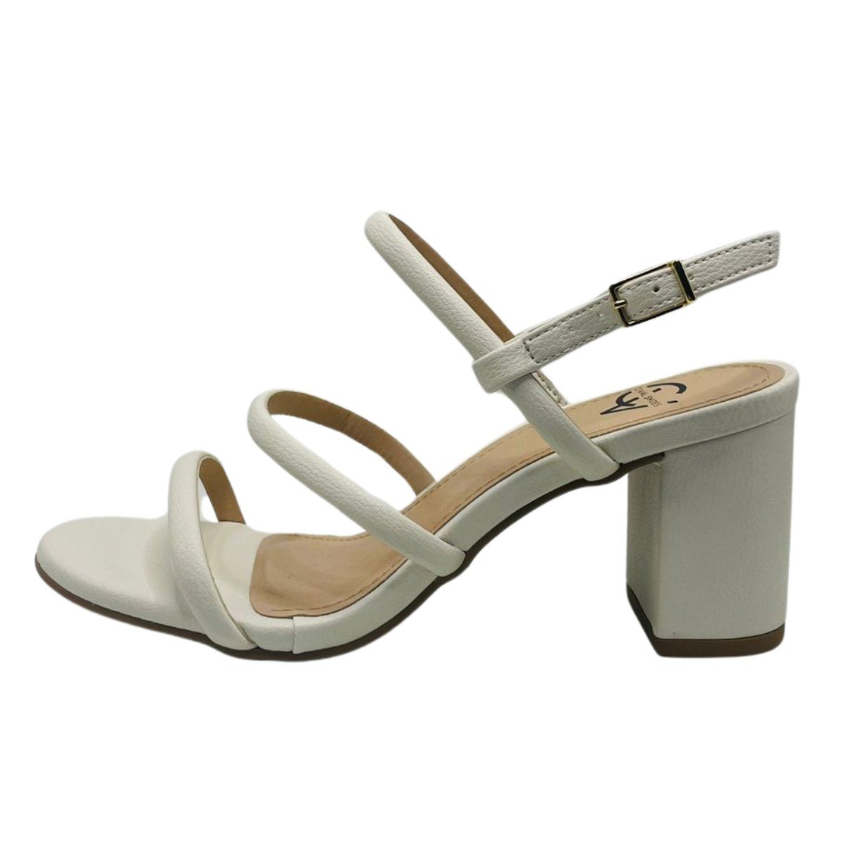 Sandália Feminina Salto Bloco Cival Shoes Branco 2
