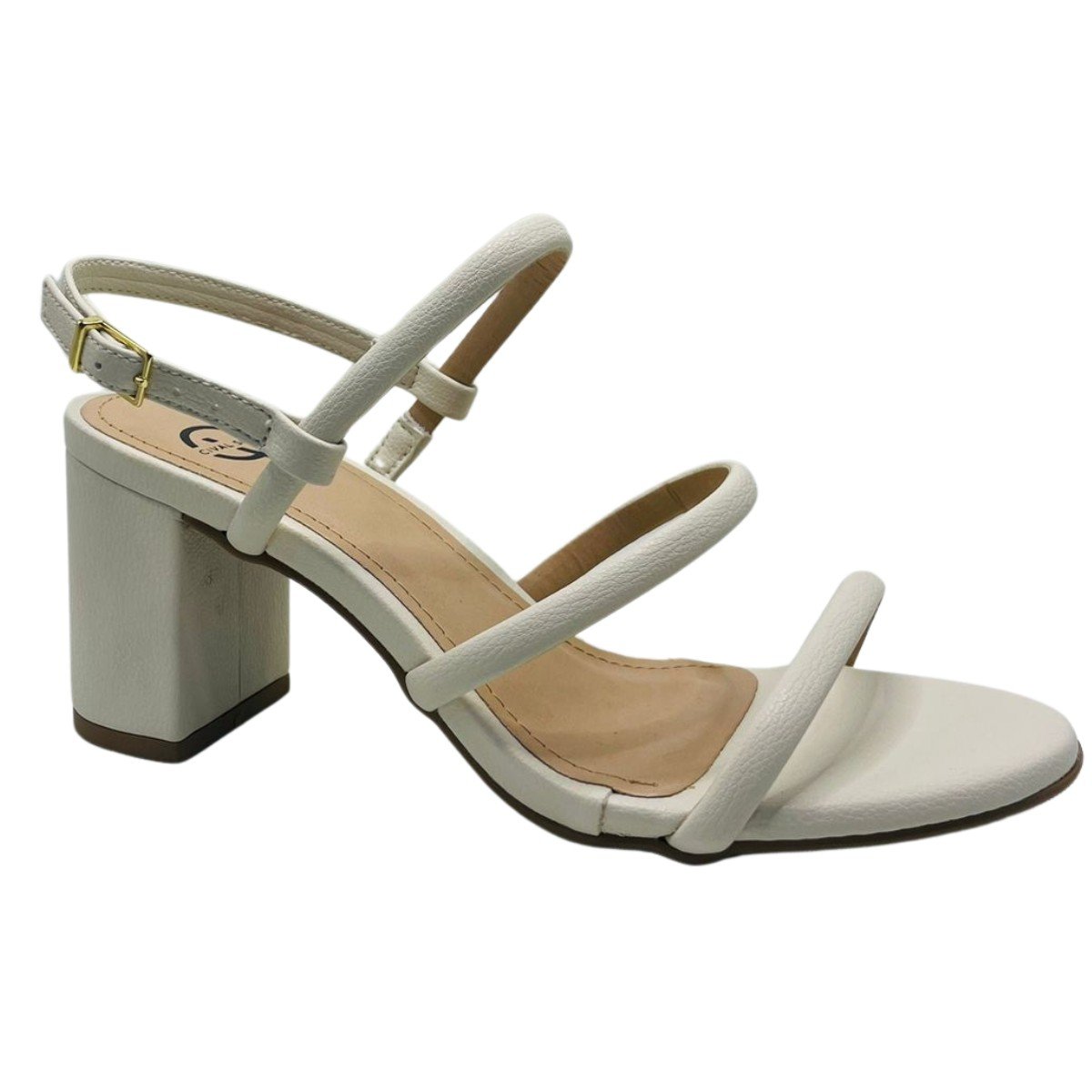 Sandália Feminina Salto Bloco Cival Shoes Branco 3