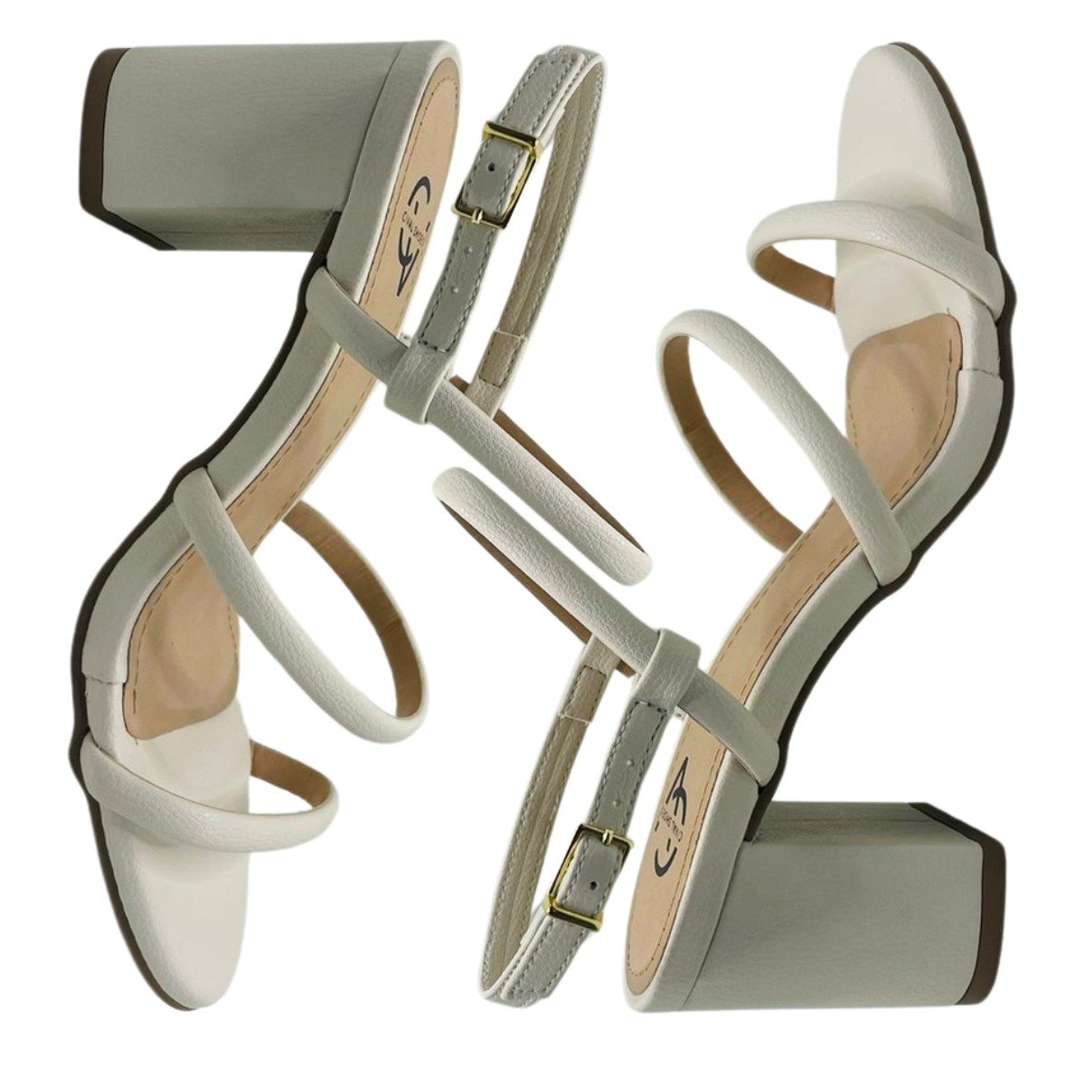 Sandália Feminina Salto Bloco Cival Shoes Branco 5