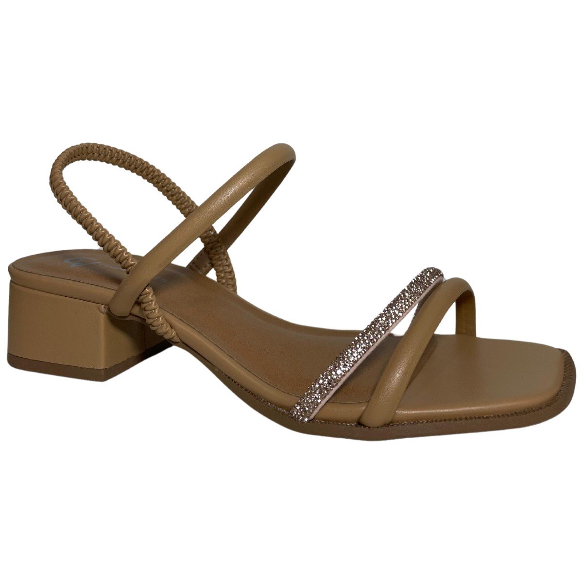 Sandália Feminina Salto Bloco Baixo Cival Shoes Bege 3