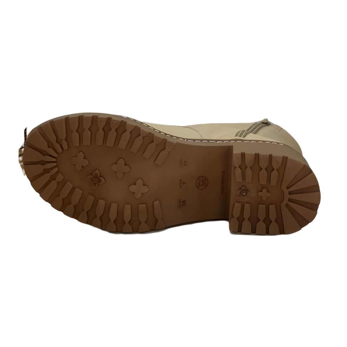 Bota Coturno Couro Cival Shoes Bege 5