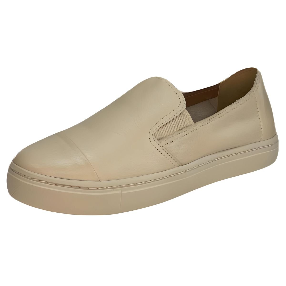 Tênis Slip Couro Bege 2