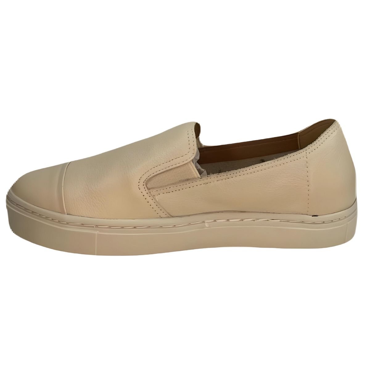 Tênis Slip Couro Bege 4