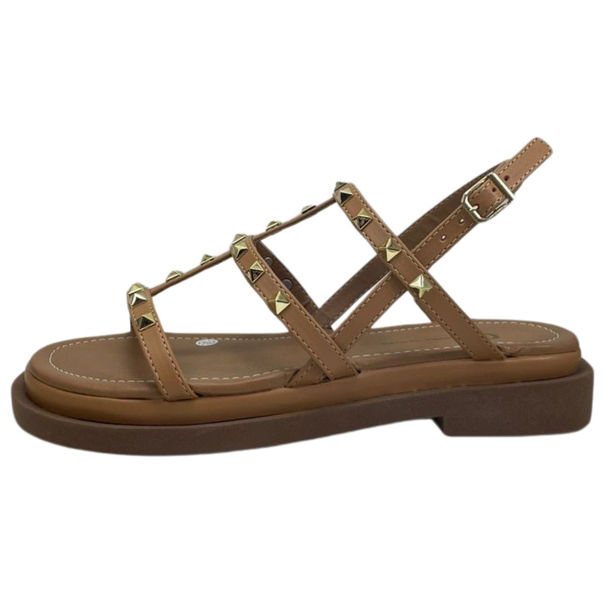 Sandlia Tiras Spikes Cival Shoes Marrom 2