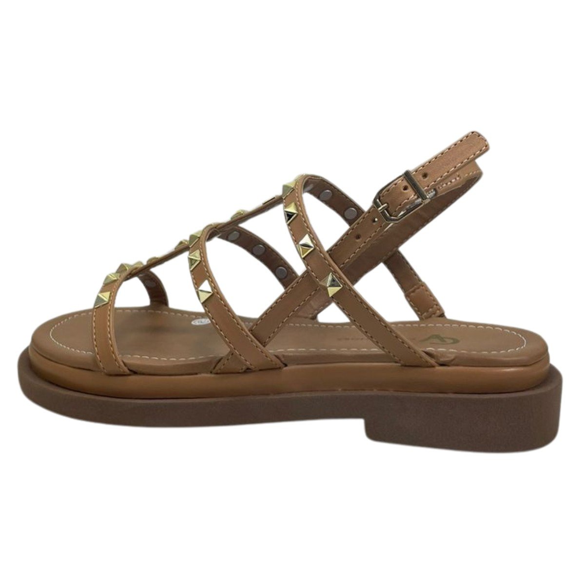 Sandlia Tiras Spikes Cival Shoes Marrom 4