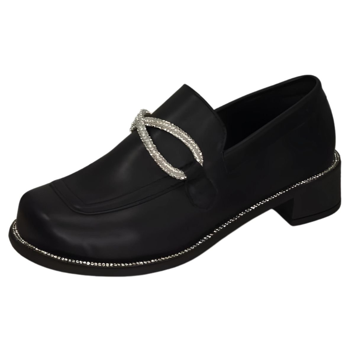 Sapato Loafer Feminino Betânia Com Strass Preto Preto 4