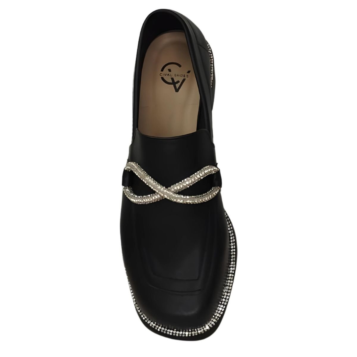 Sapato Loafer Feminino Betânia Com Strass Preto Preto 5
