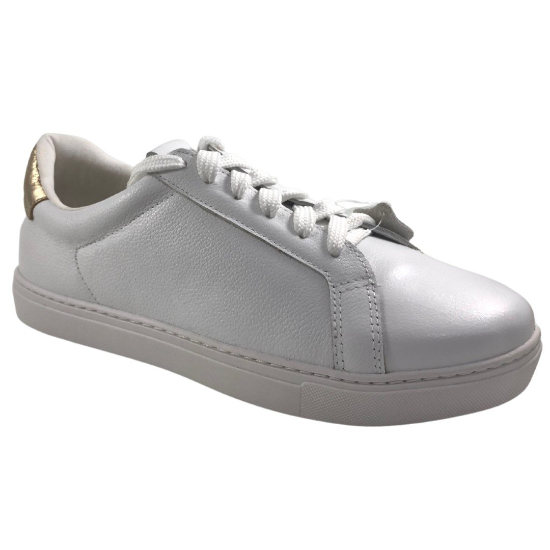 Tênis Feminino Casual Couro Mayra Cival Shoes Branco Branco 2
