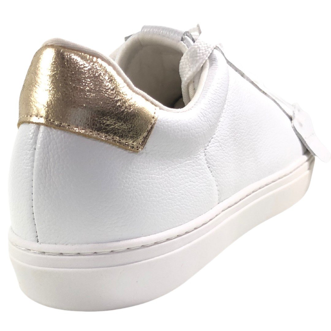Tênis Feminino Casual Couro Mayra Cival Shoes Branco Branco 10