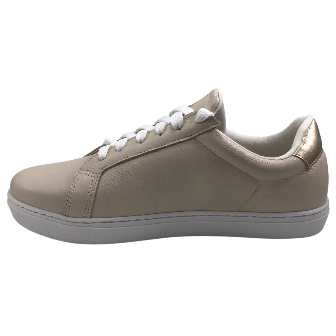 Tênis Feminino Casual Couro Mayra Cival Shoes Bege Bege 3