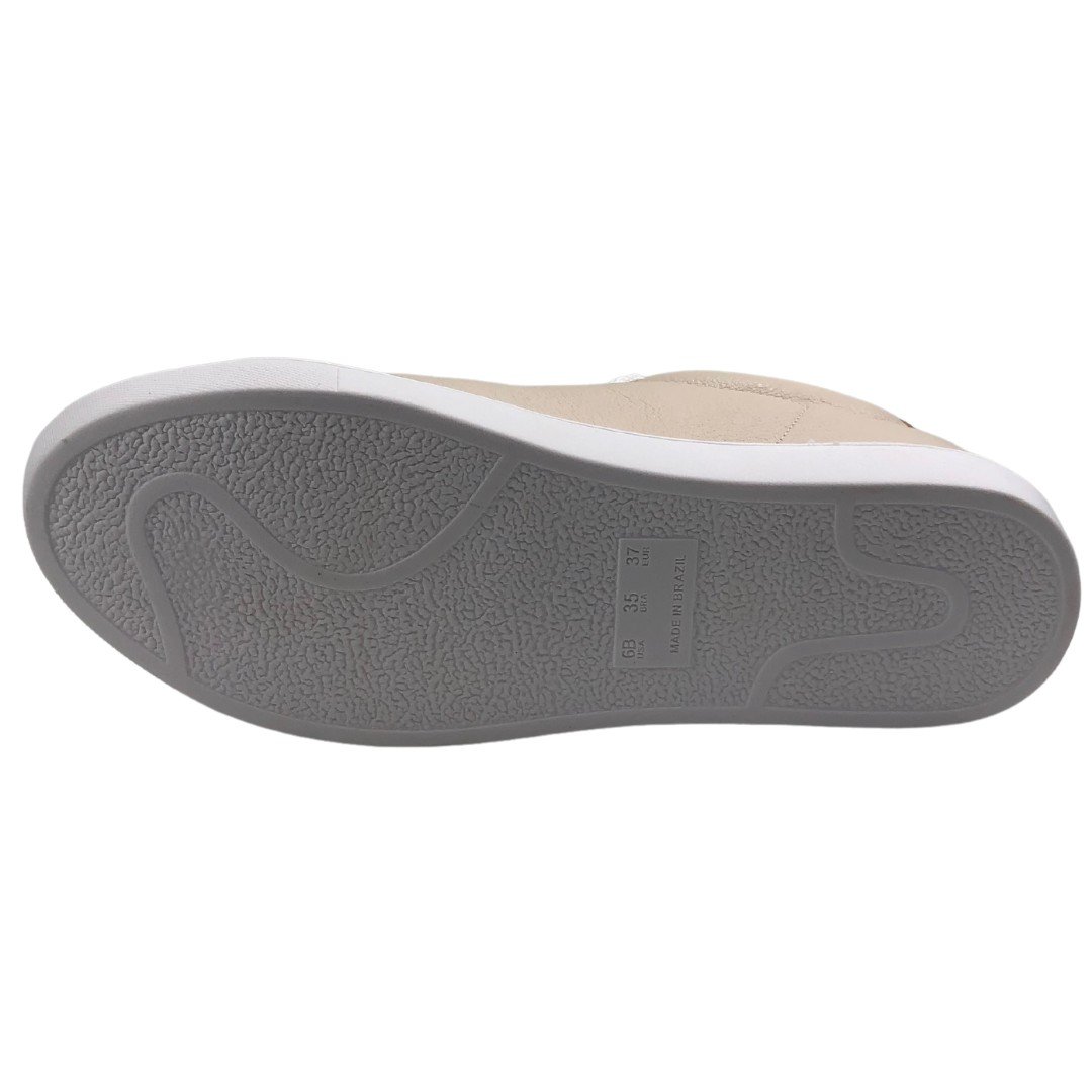 Tênis Feminino Casual Couro Mayra Cival Shoes Bege Bege 4