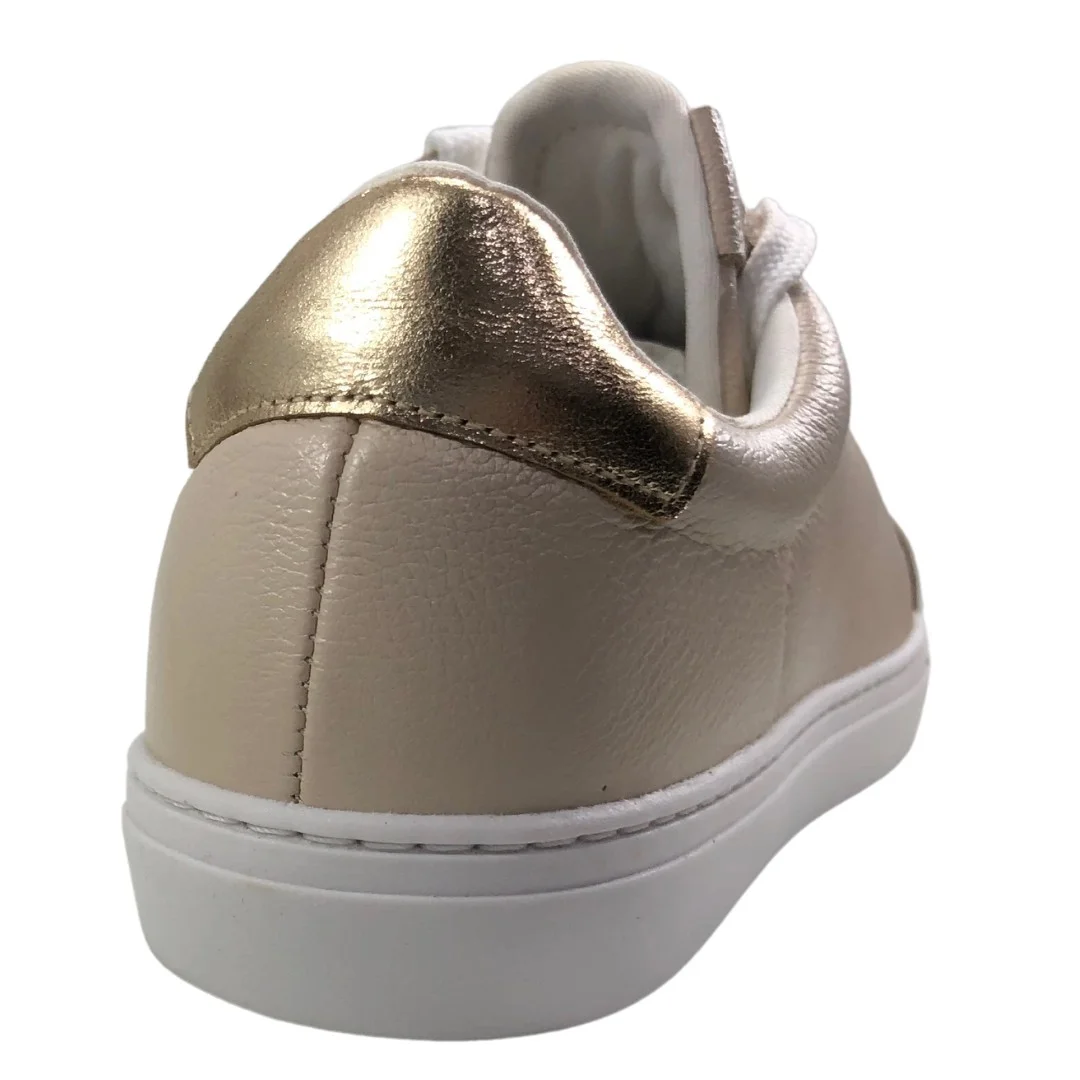 Tênis Feminino Casual Couro Mayra Cival Shoes Bege Bege 5