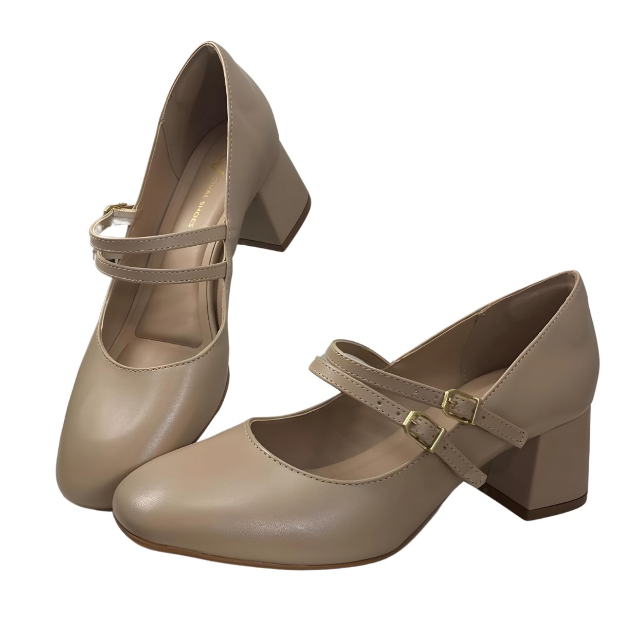 Sapato Mary Jane Tiras Cival Shoes Bege 5