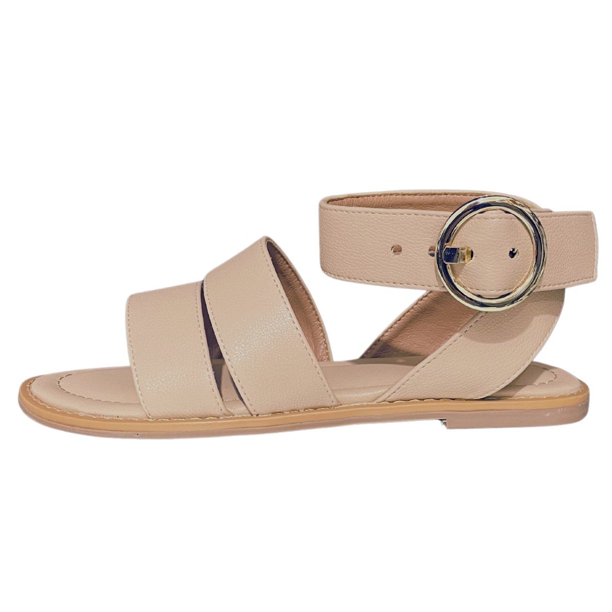 Sandália Rasteira Tiras Cival Shoes Bege 2