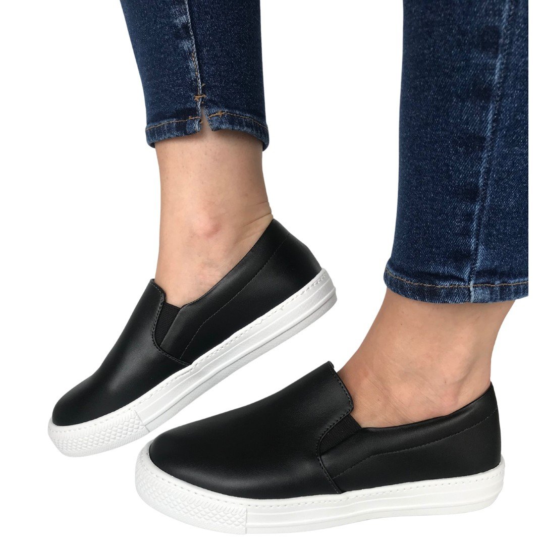 Tênis Feminino Slip On Heloá Preto Cival Shoes Preto 7