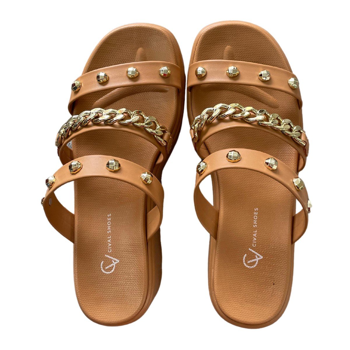 Sandália Flatform Cival Shoes Marrom 4