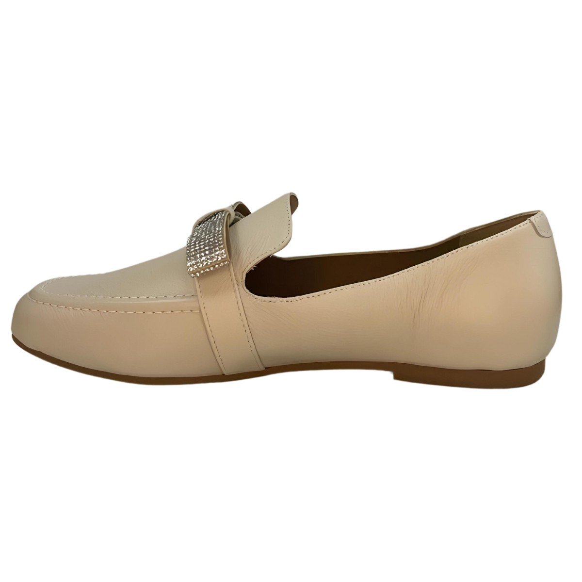 Sapato Loafer Feminino Couro Strass Lizi Lizi Branco 5