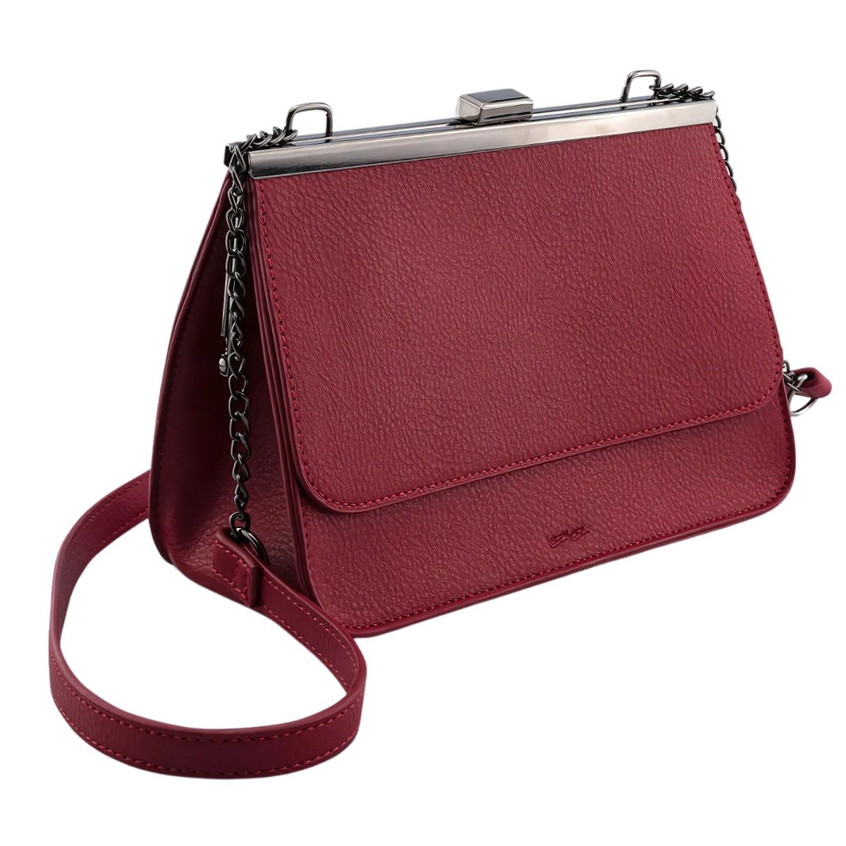 Bolsa Feminina Média Estruturada Alça Corrente Lez A Lez Bordô 2