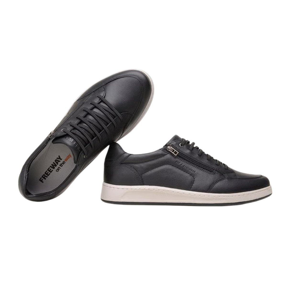 Sapatênis Couro Masculino Cooper10 Free Way Preto 5