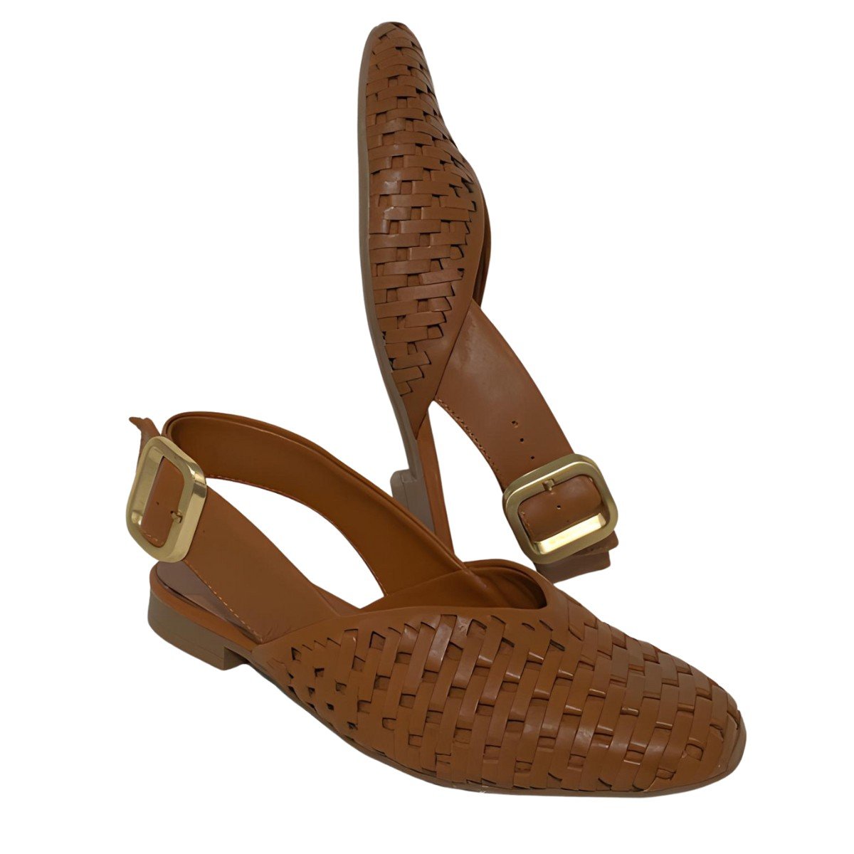 Sapatilha Feminina Bottero Couro Abertura Traseira Caramelo 5